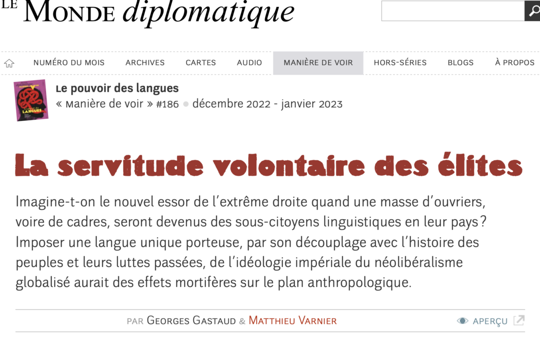 Actualité éditoriale de G.Gastaud Novembre-Décembre 2022